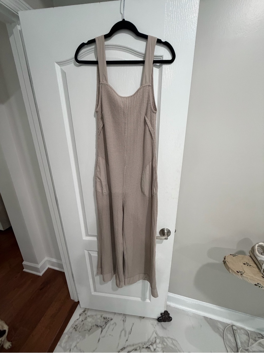 Zenana Outfitters Beige Sleeveless Knit Midi Jumpsuit